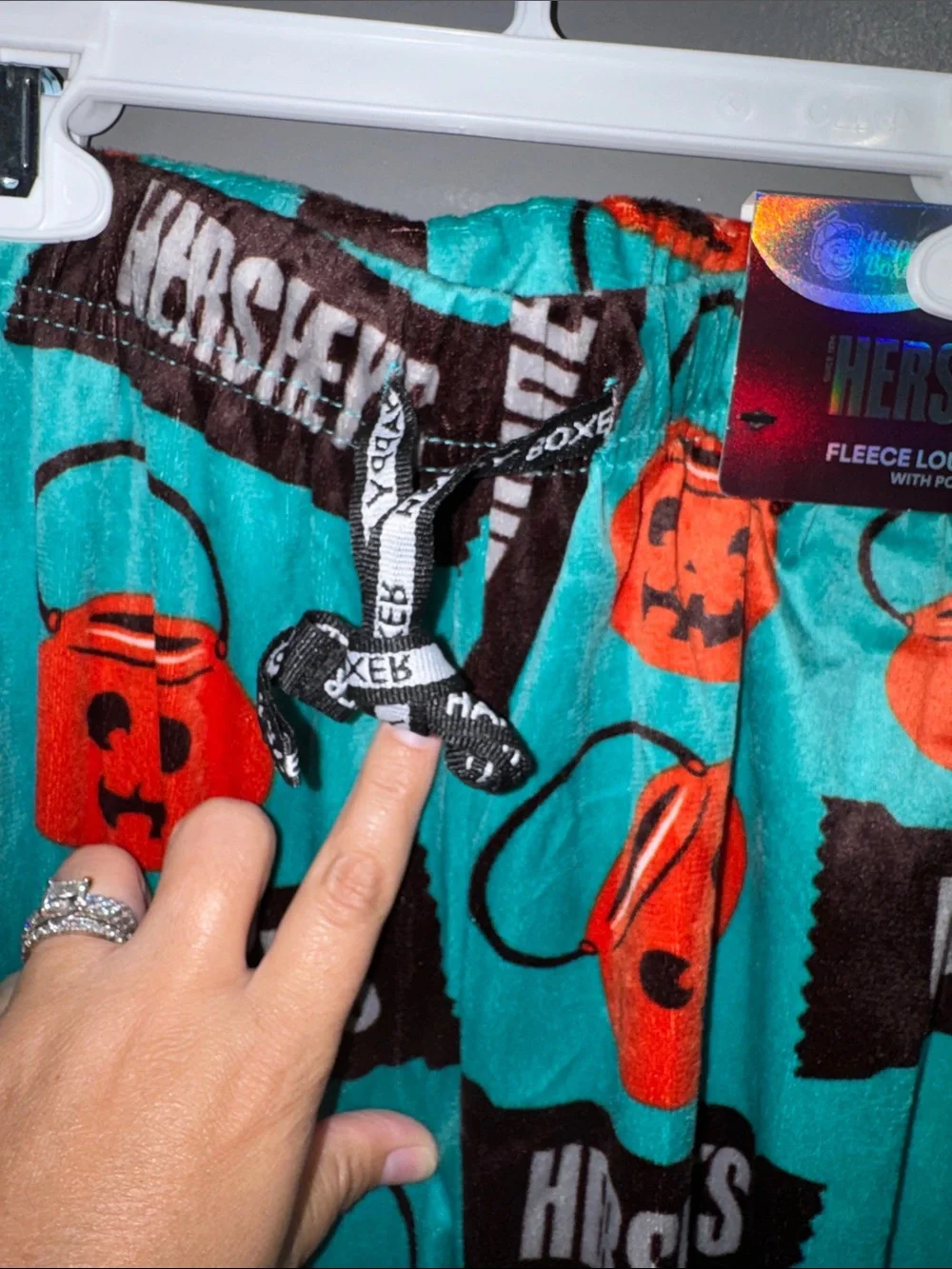 Hershey's Women's Teal Halloween Pumpkin Lounge Pajama Pants